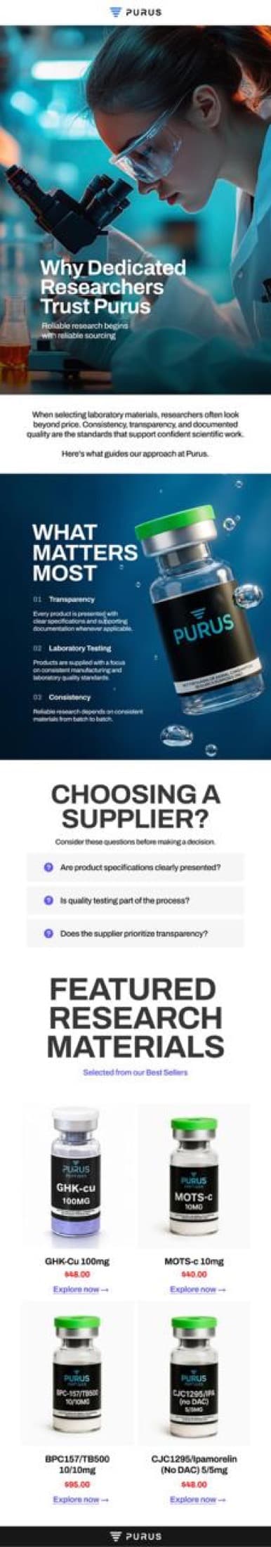 Peptide brand — Why researchers trust us