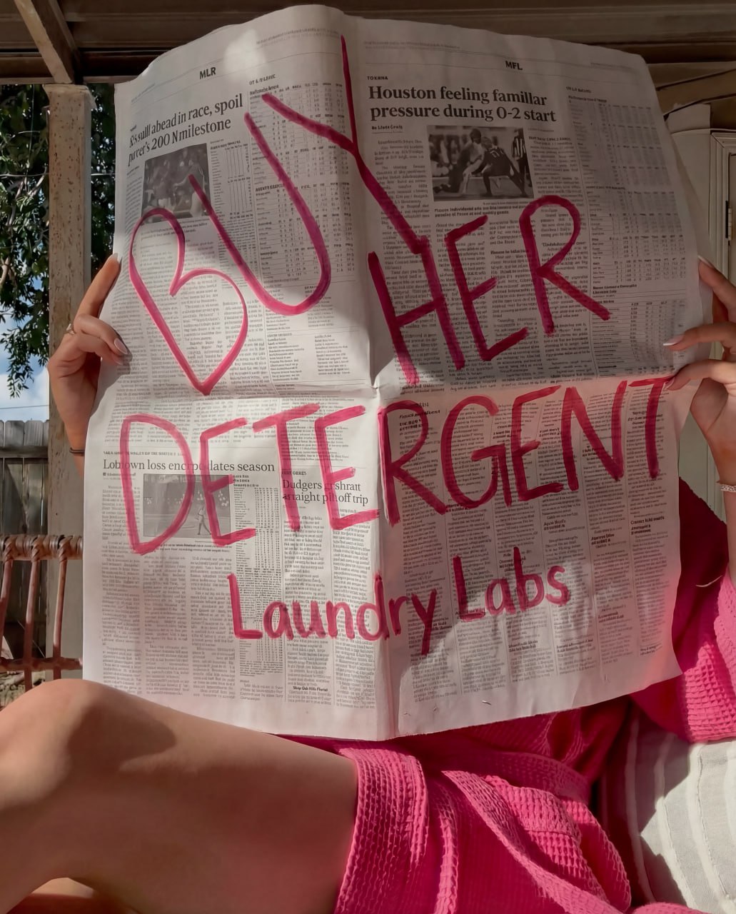 Buy her detergent — Laundry Labs newspaper ad