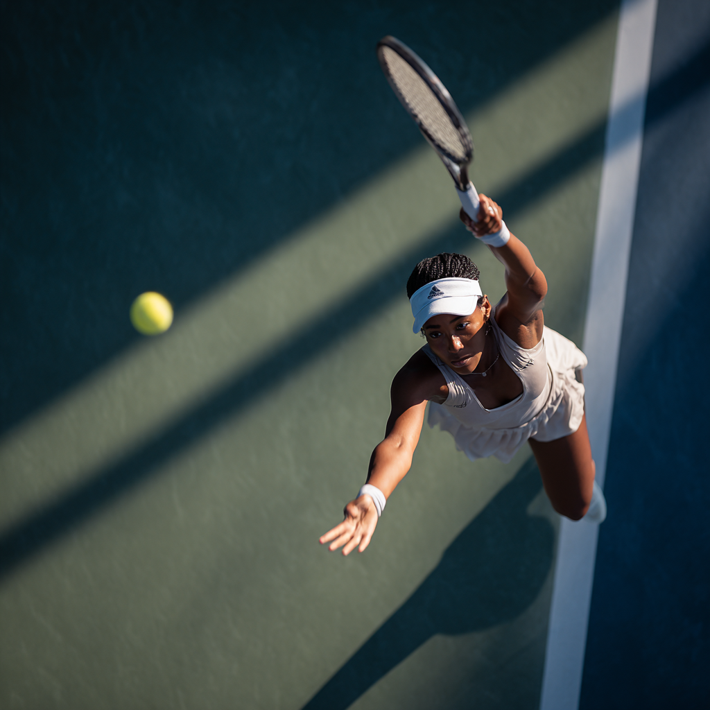 Lifestyle — aerial tennis player