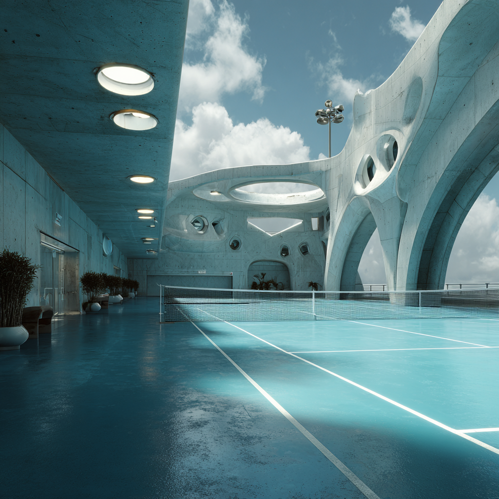 Midjourney — futuristic indoor arena