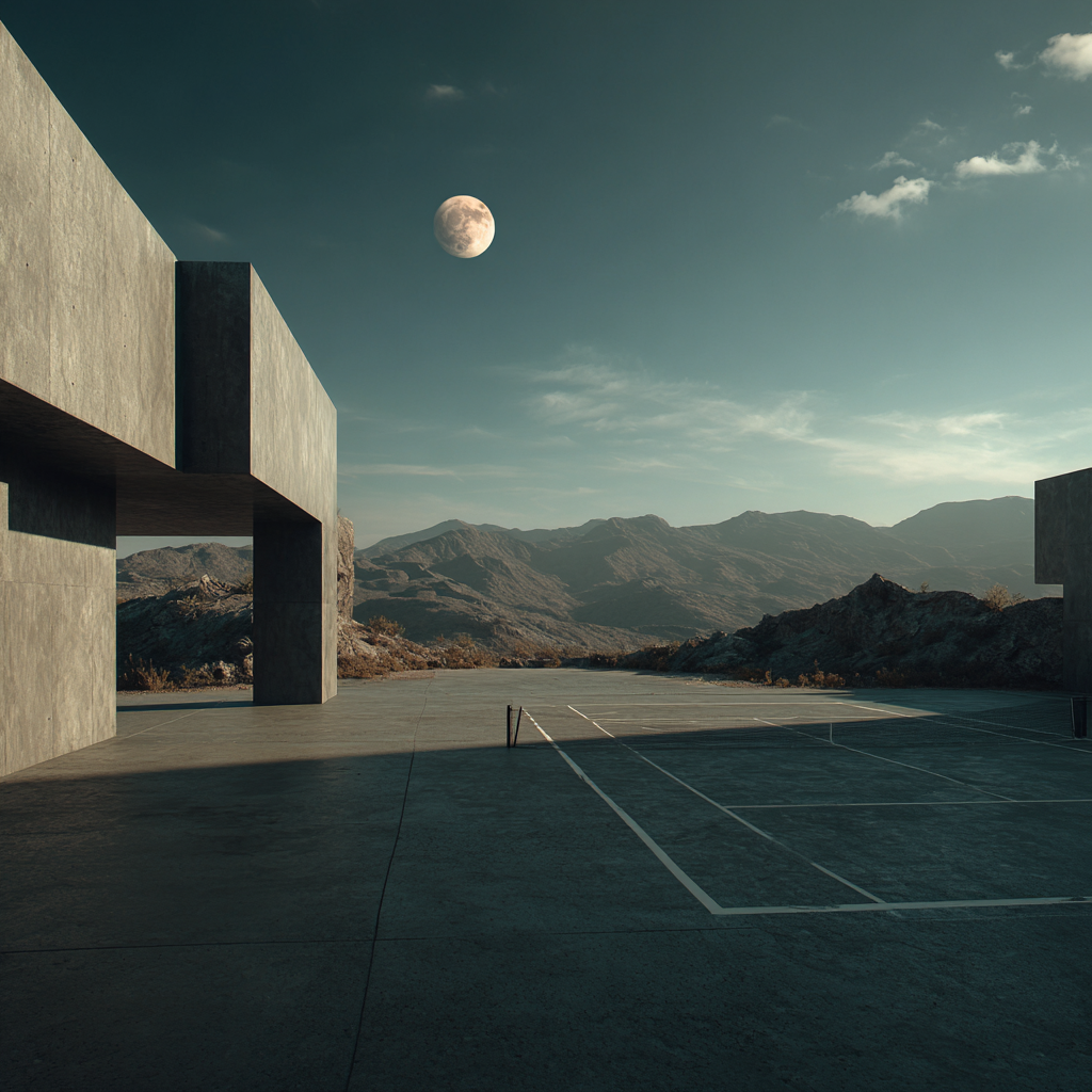 AI render — space aesthetic court