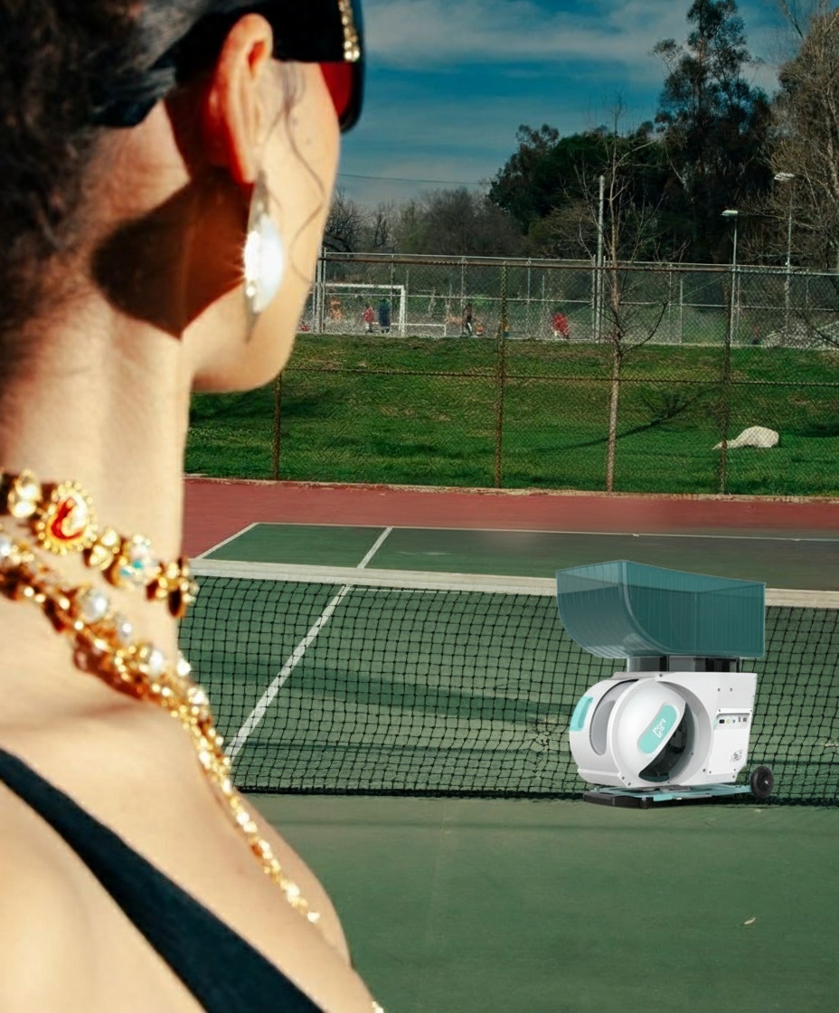 Lifestyle — woman on tennis court
