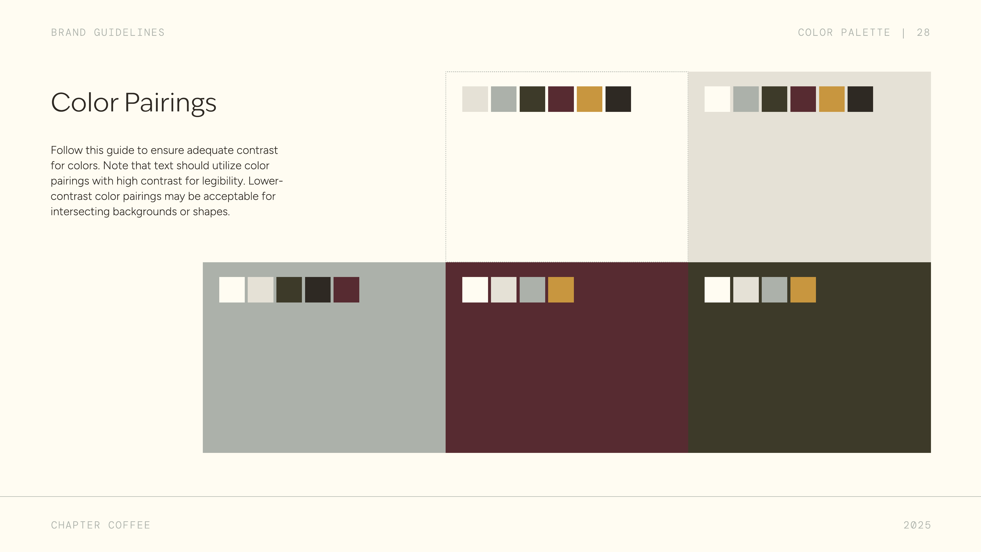 Chapter Coffee color pairings guide